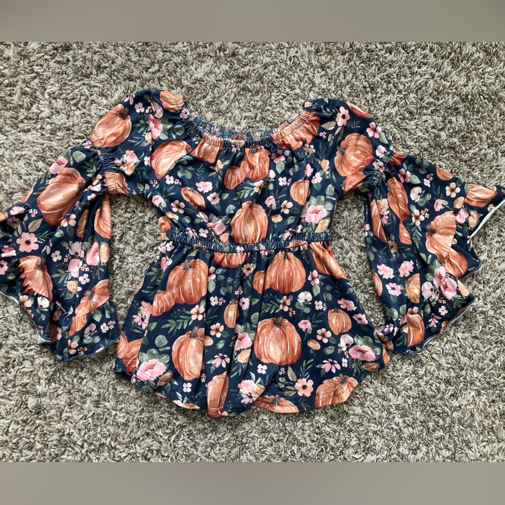 Beautiful Pumpkin Top for Toddler Girl